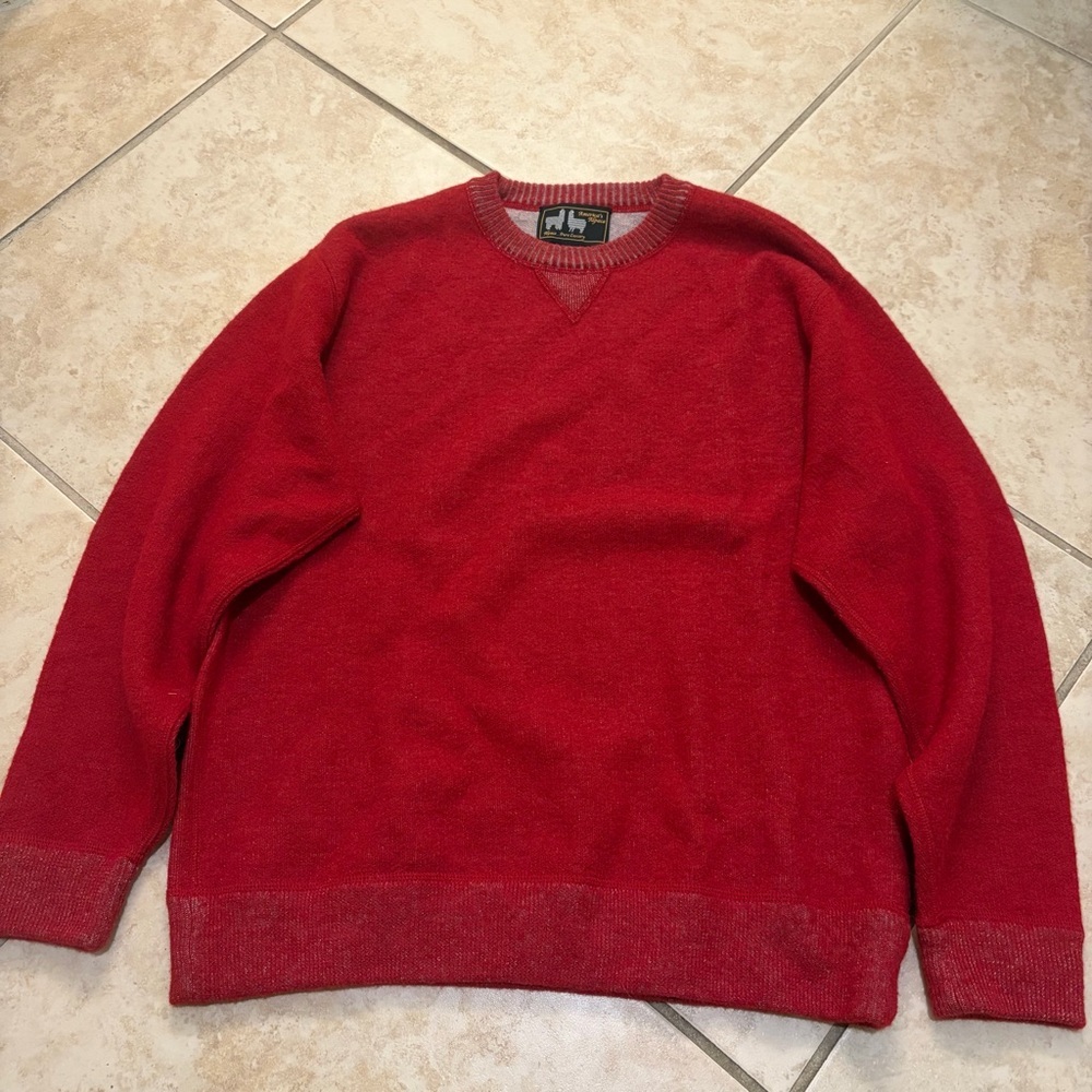 Alpaca Red Classic Sweater (America's Alpaca) Woolrich Style - Picture 2 of 4